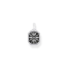 Load image into Gallery viewer, Thomas Sabo Sterling Silver Rebel Onyx Compass Dog Tag Pendant