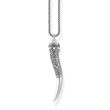 Load image into Gallery viewer, Thomas Sabo Sterling Silver Rebel Horn Black Cubic Zirconia on 45-50cm Chain
