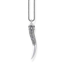Load image into Gallery viewer, Thomas Sabo Sterling Silver Rebel Horn Black Cubic Zirconia on 45-50cm Chain