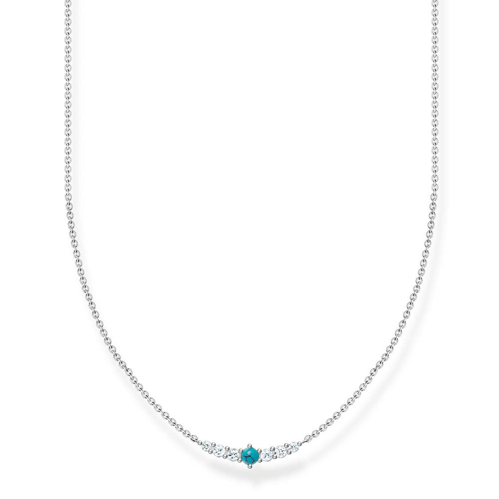 Thomas Sabo Sterling Silver Turquoise CZ 38/40/42cm Chain