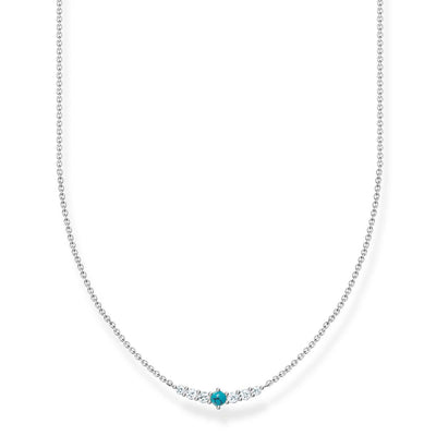 Thomas Sabo Sterling Silver Turquoise CZ 38/40/42cm Chain