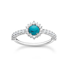 Load image into Gallery viewer, Thomas Sabo Sterling Silver Turquoise Cubic Zirconia Ring