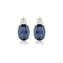 Load image into Gallery viewer, Georgini Aurora Sterling Silver Australis Sapphire Earrings