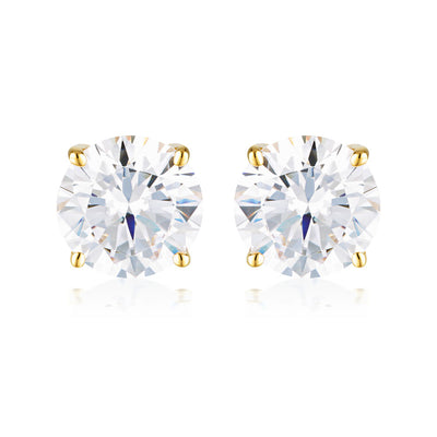 Georgini Gold Plated Sterling Silver 9mm Round Stud Earrings