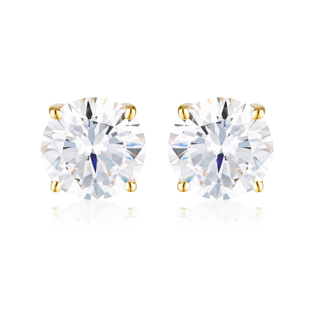 Georgini Gold Plated Sterling Silver 9mm Round Stud Earrings