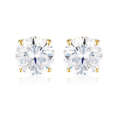 Georgini Gold Plated Sterling Silver 9mm Round Stud Earrings