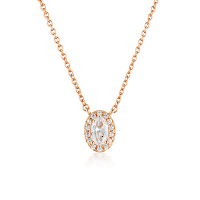 Georgini Aurora Rose Gold Plated Sterling Silver Glow Pendant On Chain