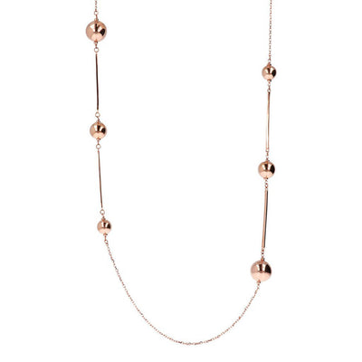 Bronzallure Rose Gold Plated Stick & Bread Chain