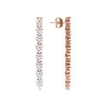 Load image into Gallery viewer, Bronzallure Altissima Rose Gold Plated White Cubic Zirconia Tennis Drop Earrings