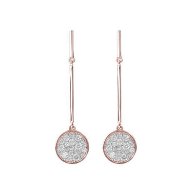 Bronzallure Rose Gold Plated Cubic Zirconia 5.2cm Drop Earrings