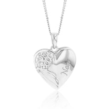 Load image into Gallery viewer, Sterling Silver Angel Wing On Heart &quot;Nan&quot; Locket Pendant