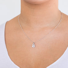 Load image into Gallery viewer, Sterling Silver Cubic Zirconia 8.5mm Number &quot;18&quot; Pendant