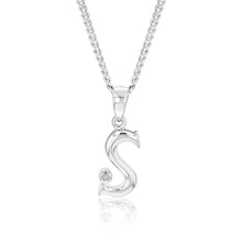 Load image into Gallery viewer, Silver Pendant Initial S set with Diamond
