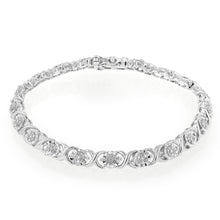 Load image into Gallery viewer, Sterling Silver 1/4 Carat Hugs and Kisses Diamond 18cm Bracelet
