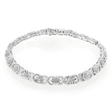 Load image into Gallery viewer, Sterling Silver 1/4 Carat Hugs and Kisses Diamond 18cm Bracelet