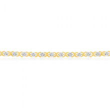 Load image into Gallery viewer, Gold Plated Sterling Silver 1/4 Carat Fancy Diamond 18cm Hugs and Kisses Bracelet