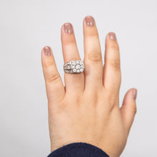 Load image into Gallery viewer, Sterling Silver 1 Carat Diamond Cushion Shape Cluster Shape Dress Ring