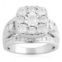 Load image into Gallery viewer, Sterling Silver 2 Carat Cushion Shape Diamond Dress Ring