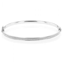 Load image into Gallery viewer, Sterling Silver Stardust on Hinged Bangle