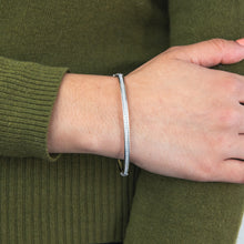 Load image into Gallery viewer, Sterling Silver Stardust on Hinged Bangle