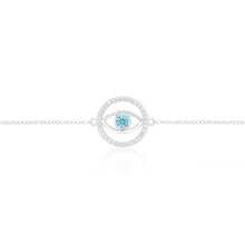 Load image into Gallery viewer, Sterling Silver Cubic Zirconia Evil Eye 16+3cm Bracelet