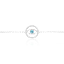 Load image into Gallery viewer, Sterling Silver Cubic Zirconia Evil Eye 16+3cm Bracelet