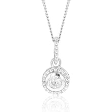 Load image into Gallery viewer, Sterling Silver Rhodium Plated White Cubic Zirconia Halo Pendant