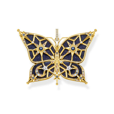 Thomas Sabo Sterling Silver Yellow Gold Plated Magic Stars Blue Butterly Pendant
