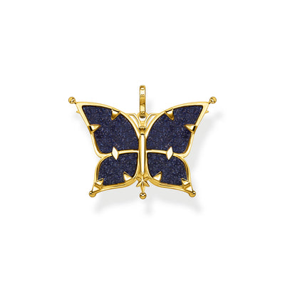 Thomas Sabo Magic Stars Gold Plated Sterling Silver Small Blue Butterfly Pendant