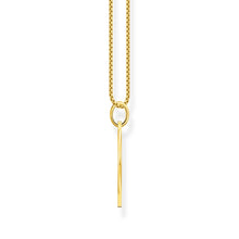 Load image into Gallery viewer, Thomas Sabo Engrav Gold Plated Sterling Silver Wide Tag CZ on 40-45cm Chain