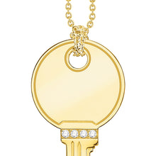 Load image into Gallery viewer, Thomas Sabo Engrav Gold Plated Sterling Silver Round Key CZ on 45-50cm Chain
