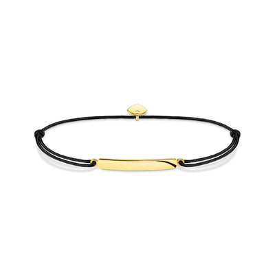 Thomas Sabo Engrav Gold Plated Sterling Silver Black With Plate 16-27cm Bracelet
