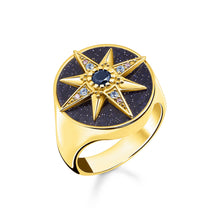 Load image into Gallery viewer, Thomas Sabo Magic Stars Yellow Gold Plated Sterling silver Blue Sand Star Ring