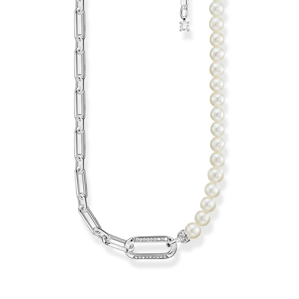 Thomas Sabo Heritage Sterling Silver Pearls On 40-45cm Chain