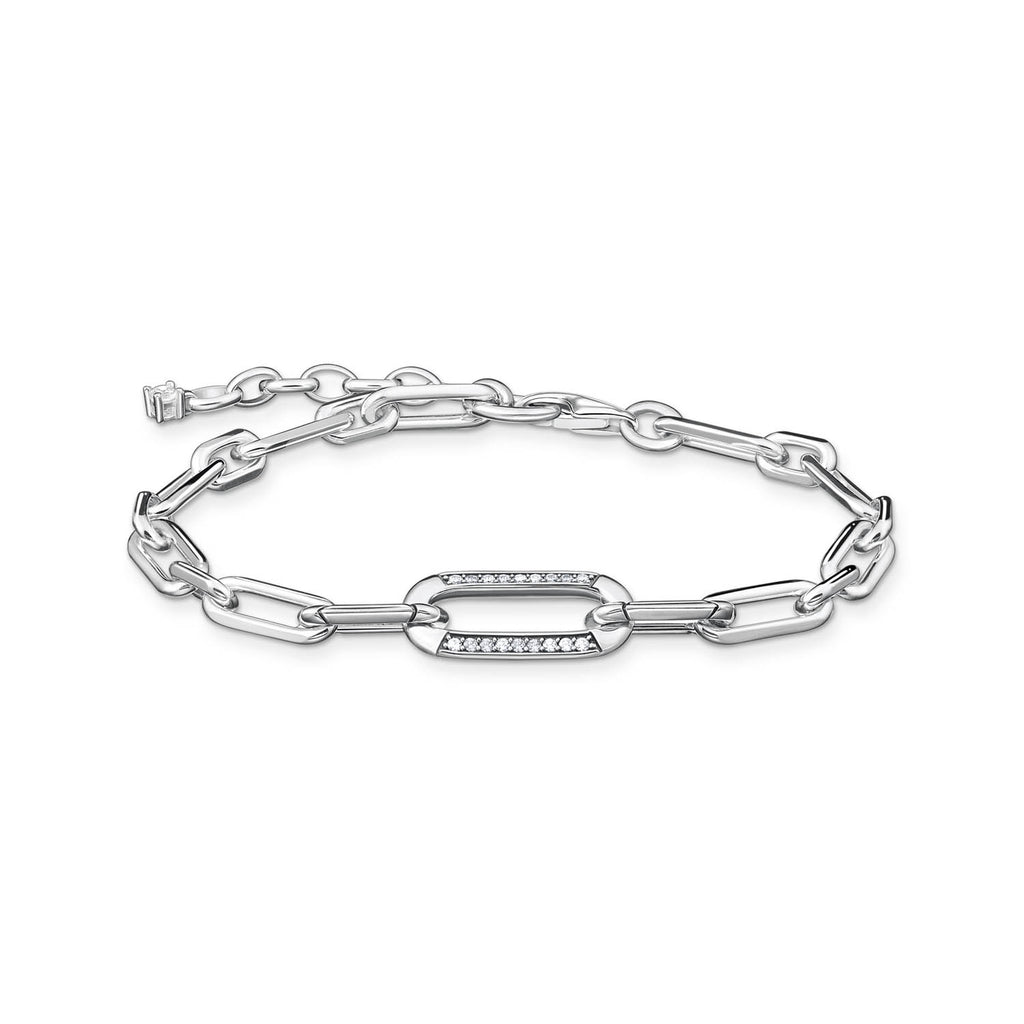 Thomas Sabo Heritage Sterling Silver Cubic Zirconia On Anchor 16-19 Bracelet