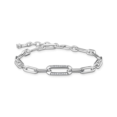 Thomas Sabo Heritage Sterling Silver Cubic Zirconia On Anchor 16-19 Bracelet