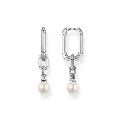 Thomas Sabo Heritage Sterling Silver Hinged Fresh Water Pearl Drop Earrings