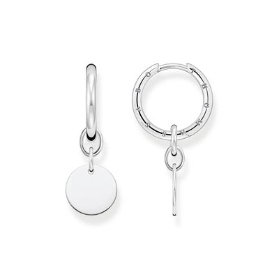 Thomas Sabo Heritage Sterling Silver Hinged Coin Hoop Earring