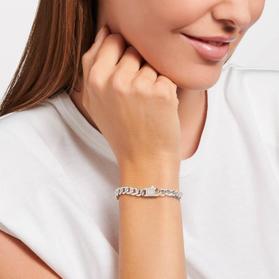 Thomas Sabo Heritage Sterling Silver CZ Curb 18cm Bracelet
