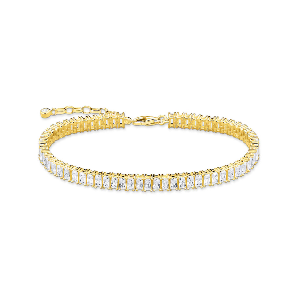 Thomas Sabo Heritage Gold Plated Sterling Silver CZ Tennis 16-19cm Bracelet