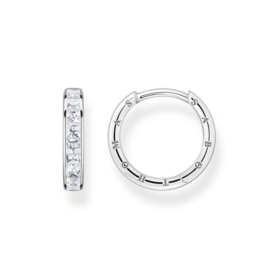 Thomas Sabo Heritage Sterling Silver Baguette Hoop Earring