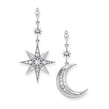 Load image into Gallery viewer, Thomas Sabo Sterling Silver Kingdom Star &amp; Moon Mismatch Earrings