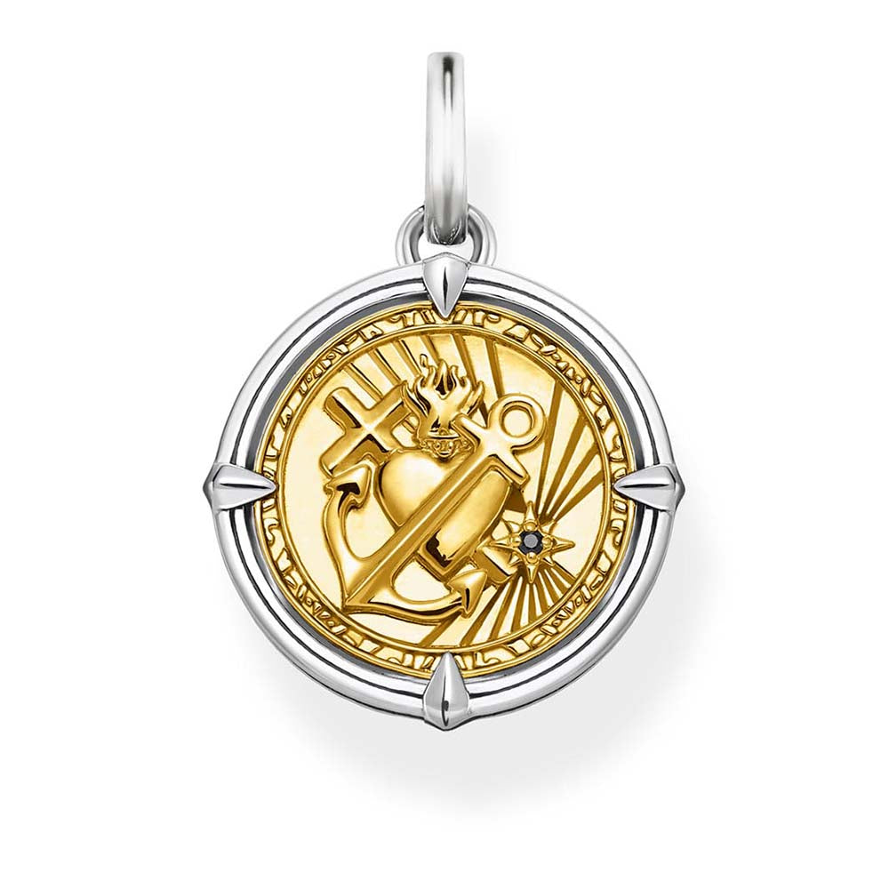 Thomas Sabo Gold Plated Sterling Silver Faith Hope Love Tag Pendant