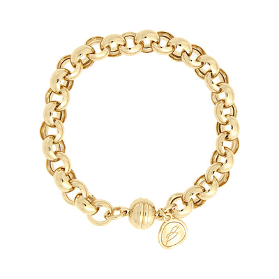 Bronzallure Gold Plated Sterling Silver Bel Links 19.1cm Bracelet