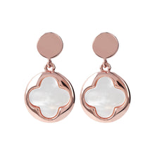Load image into Gallery viewer, Bronzallure Alba Rose Gold Plated Sterling Silver White Mother Of Pearl Drop Earrings