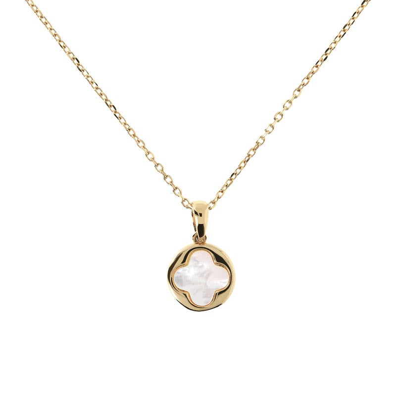 Bronzallure Alba Rose Gold Plated Sterling Silver Mother Of Pearl Pendant On Chain