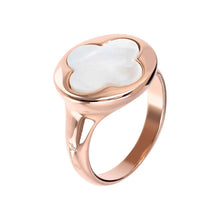 Load image into Gallery viewer, Bronzallure Alba Rose Gold Plated Sterling Silver White Mother Of Pearl Ring