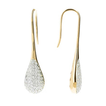Load image into Gallery viewer, Bronzallure Gold Plated Sterling Silver CZ Tear Drop Earring