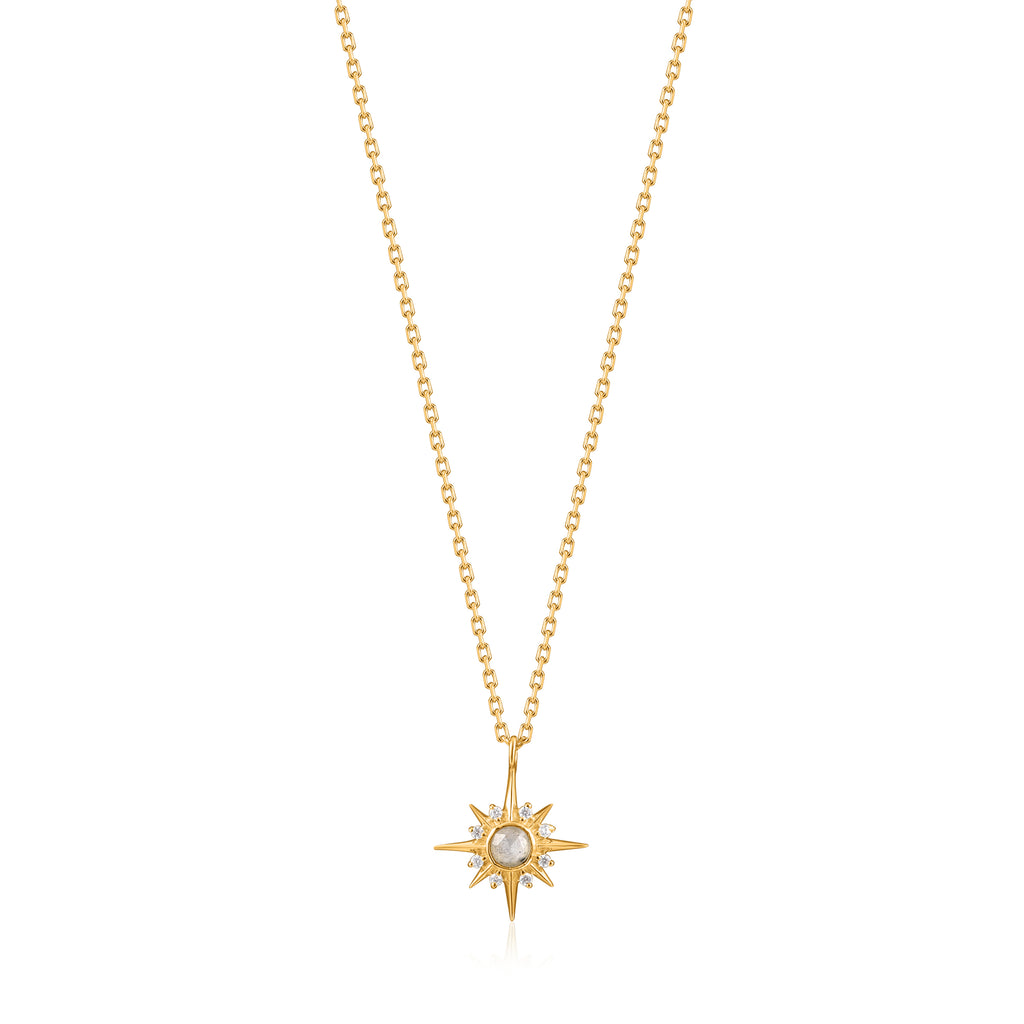 Ania Haie Gold Plated Sterling Silver Midnight Star Pendant On Chain