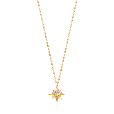 Ania Haie Gold Plated Sterling Silver Midnight Star Pendant On Chain